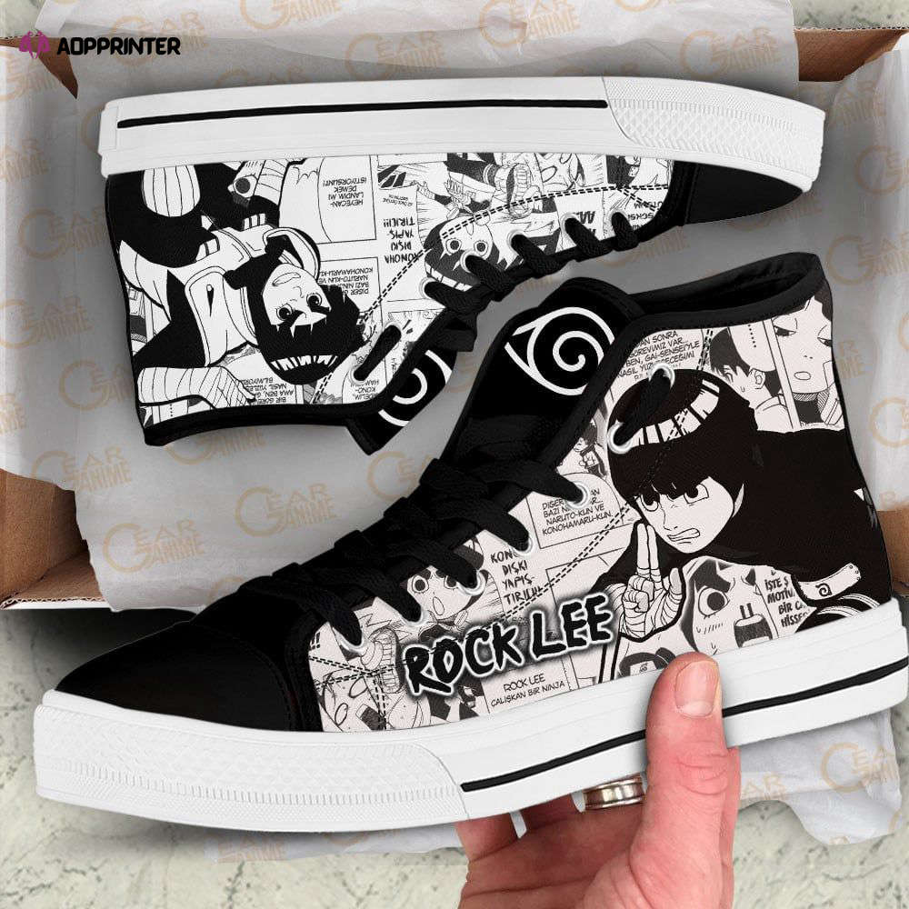 Rock Lee High Top Shoes Custom Naruto Anime For Fans Rock Lee High Top Shoes Custom Naruto Anime For Fans