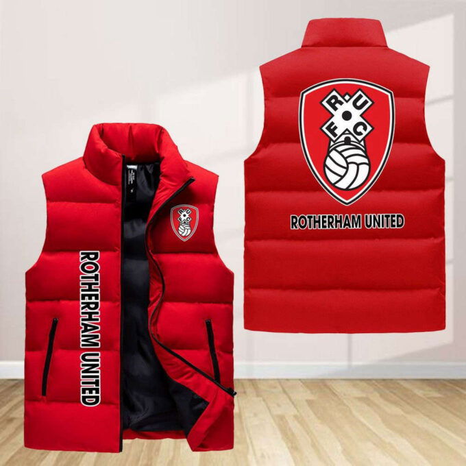 Rotherham United Sleeveless Puffer Jacket Custom For Fans Gifts