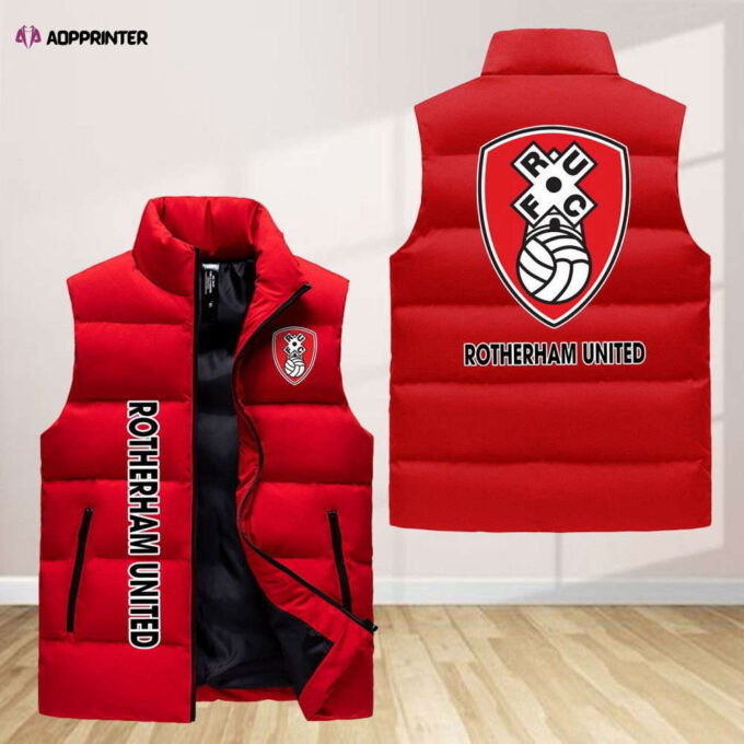 Rotherham United Sleeveless Puffer Jacket Custom For Fans Gifts