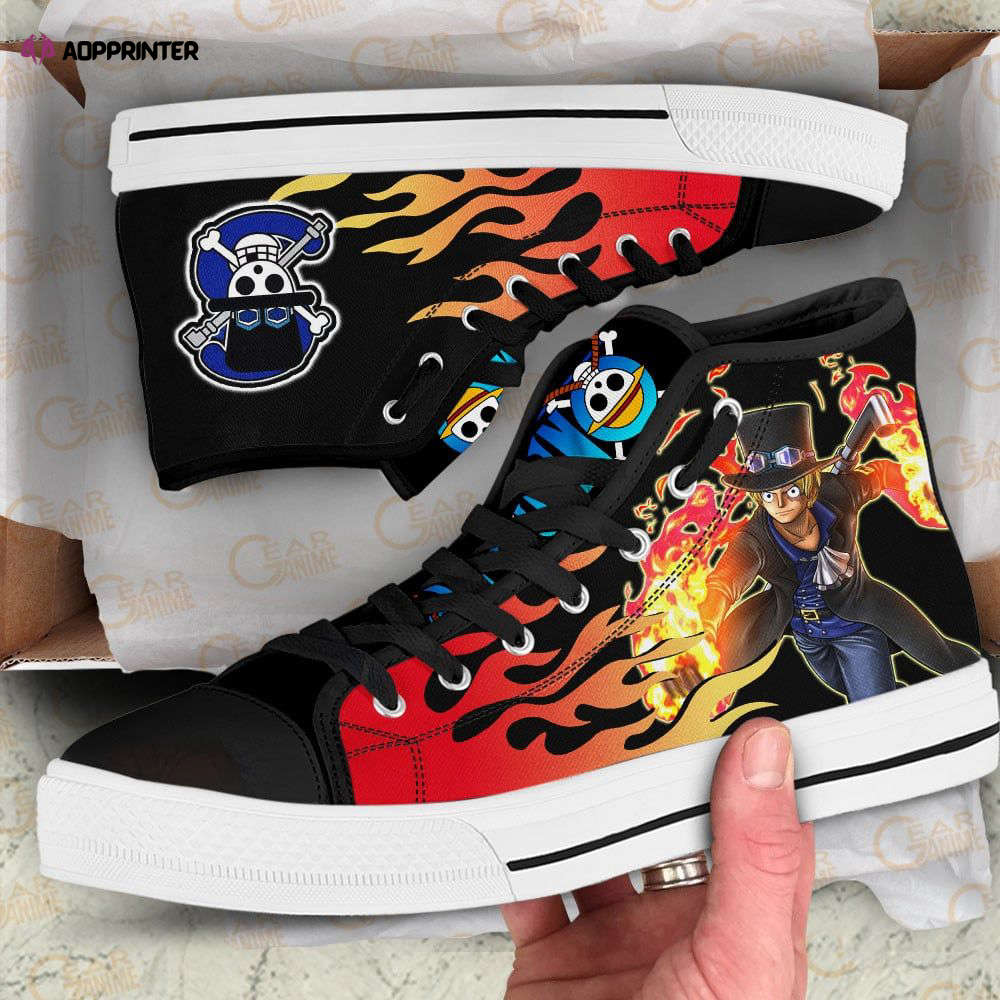 Sabo Emblem Custom Canvas High Top Shoes For Fans One Piece Anime Sabo Emblem Custom Canvas High Top Shoes For Fans One Piece Anime