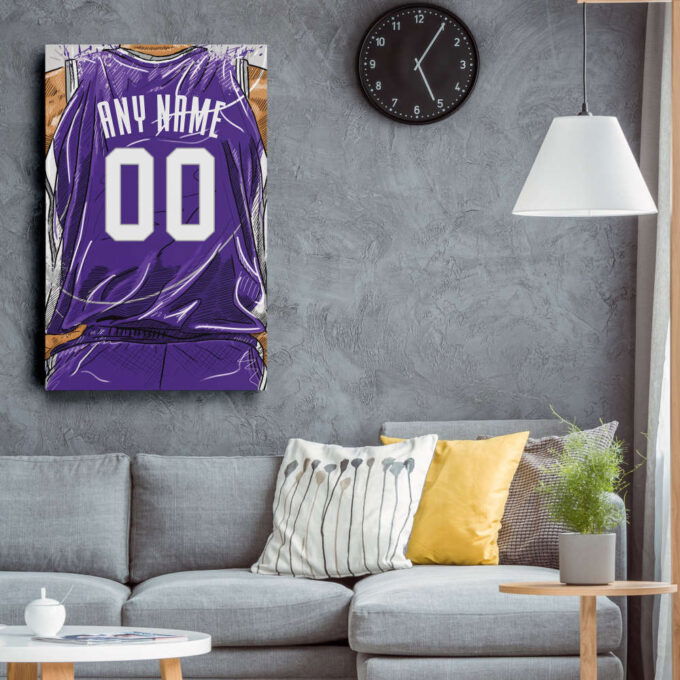 Sacramento Kings Jersey Personalized Jersey NBA Custom Name and Number Canvas Wall Art Home Decor Framed Poster Man Cave Gift