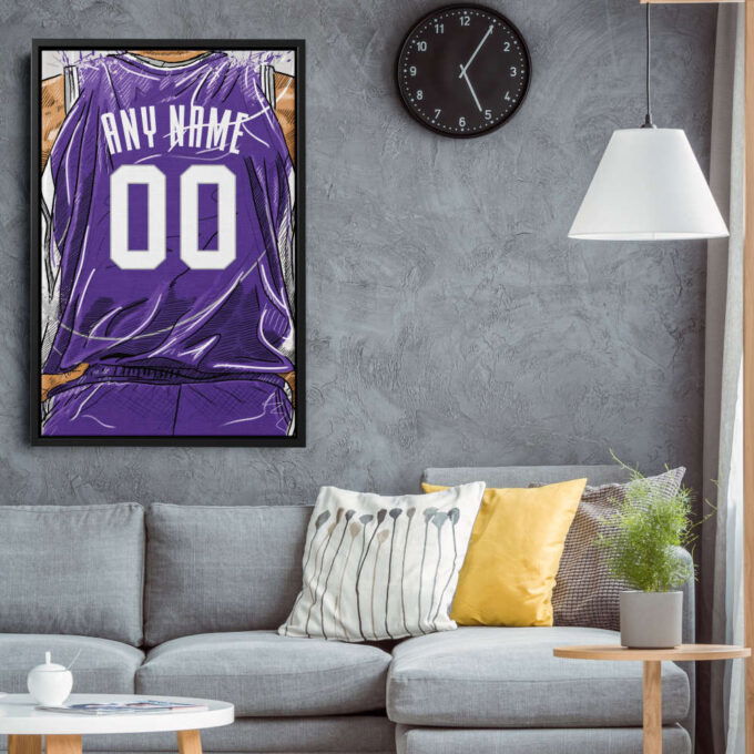 Sacramento Kings Jersey Personalized Jersey NBA Custom Name and Number Canvas Wall Art Home Decor Framed Poster Man Cave Gift
