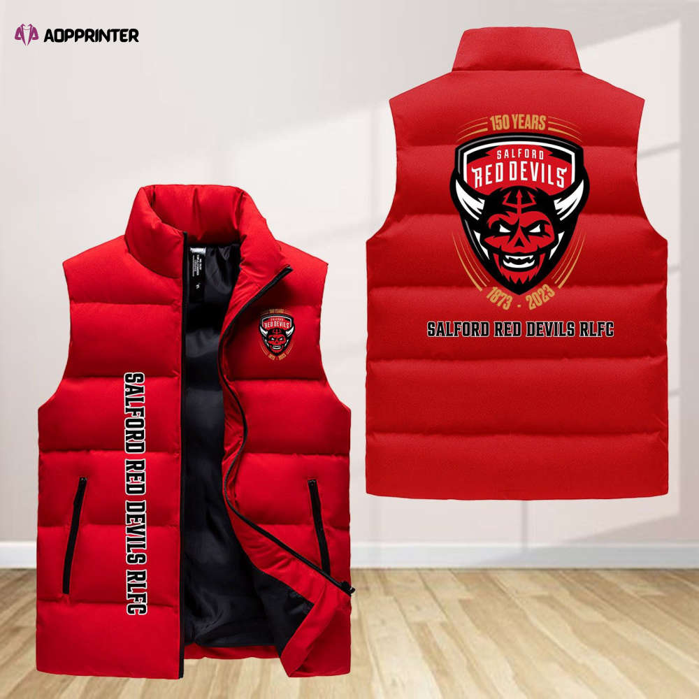 Salford Red Devils Rlfc Sleeveless Puffer Jacket Custom For Fans Gifts Salford Red Devils Rlfc Sleeveless Puffer Jacket Custom For Fans Gifts