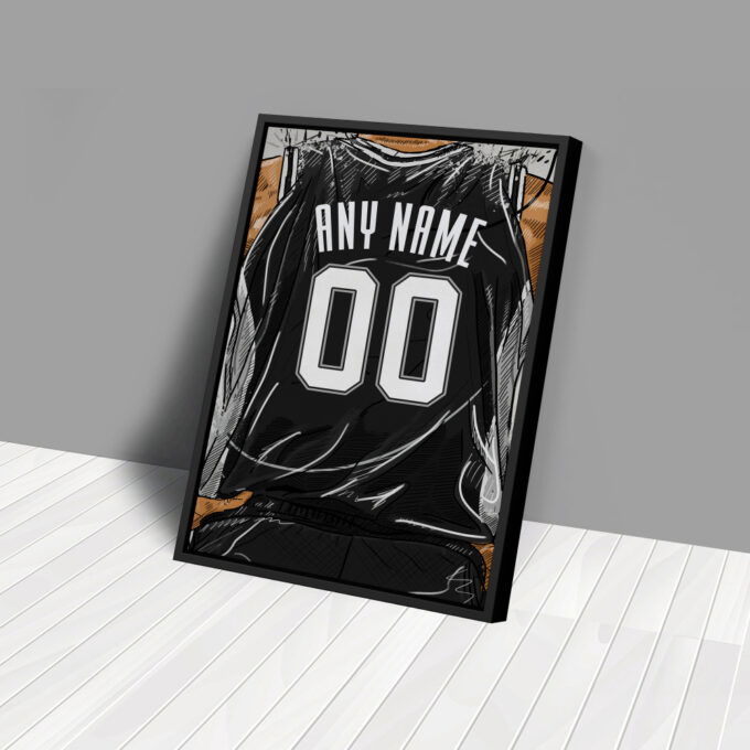 San Antonio Spurs Jersey Personalized Jersey NBA Custom Name and Number Canvas Wall Art Home Decor Framed Poster Man Cave Gift