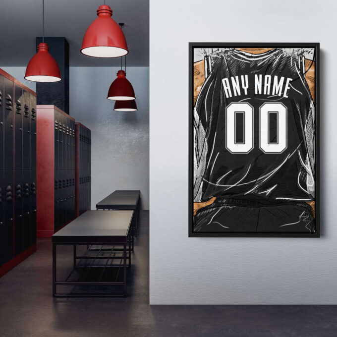 San Antonio Spurs Jersey Personalized Jersey NBA Custom Name and Number Canvas Wall Art Home Decor Framed Poster Man Cave Gift
