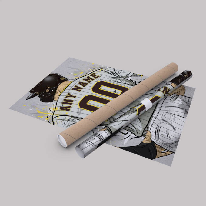 San Diego Padres Jersey MLB Personalized Jersey Custom Name and Number Canvas Wall Art Home Decor Framed Poster Man Cave Gift