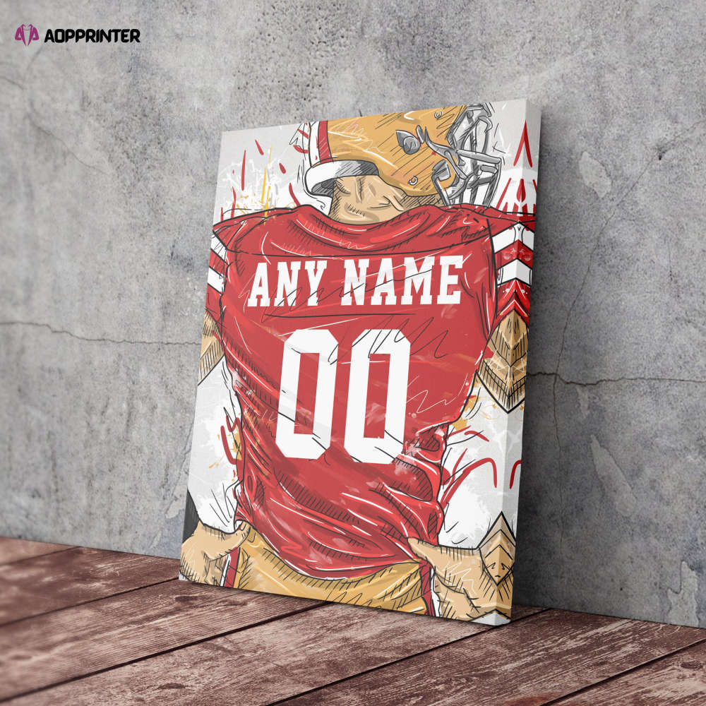San Francisco 49ers Jersey Personalized Jersey NFL Custom Name and Number Canvas Wall Art Home Decor Framed Poster San Francisco 49ers Jersey Personalized Jersey NFL Custom Name and Number Canvas Wall Art Home Decor Framed Poster