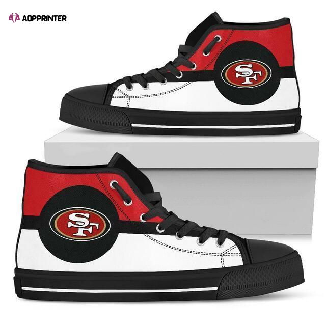 San Francisco 49Ers NFL Bright Colours Open Sections Great Custom Canvas High Top Shoes San Francisco 49Ers NFL Bright Colours Open Sections Great Custom Canvas High Top Shoes