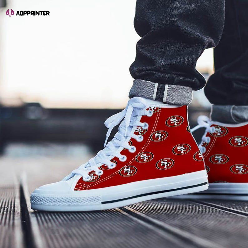 San Francisco 49ers NFL Custom Canvas High Top Shoes San Francisco 49ers NFL Custom Canvas High Top Shoes