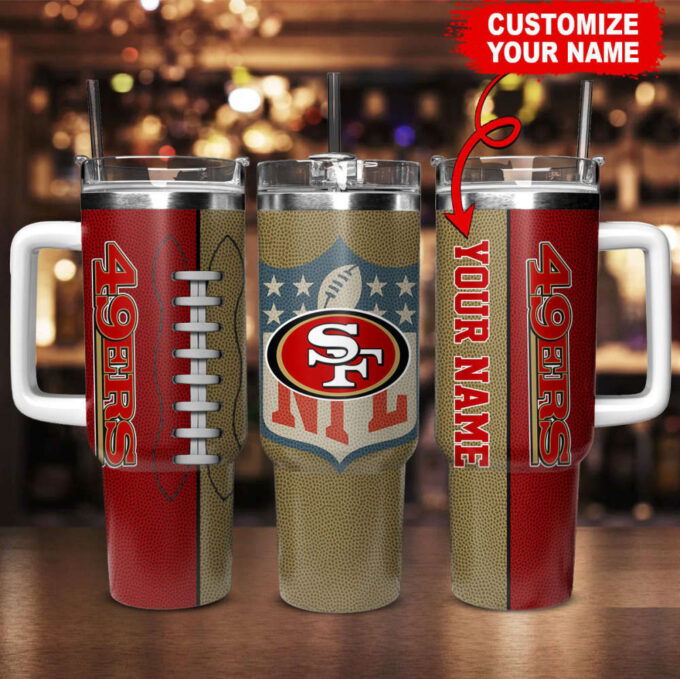 San Francisco 49ers NFL Football Custom Name 40oz Stanley Tumbler Gift for Fans