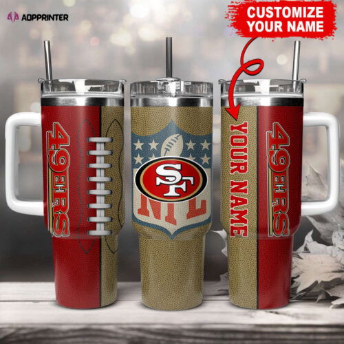 Cart 1 San Francisco 49ers NFL Football Custom Name 40oz Stanley Tumbler Gift for Fans