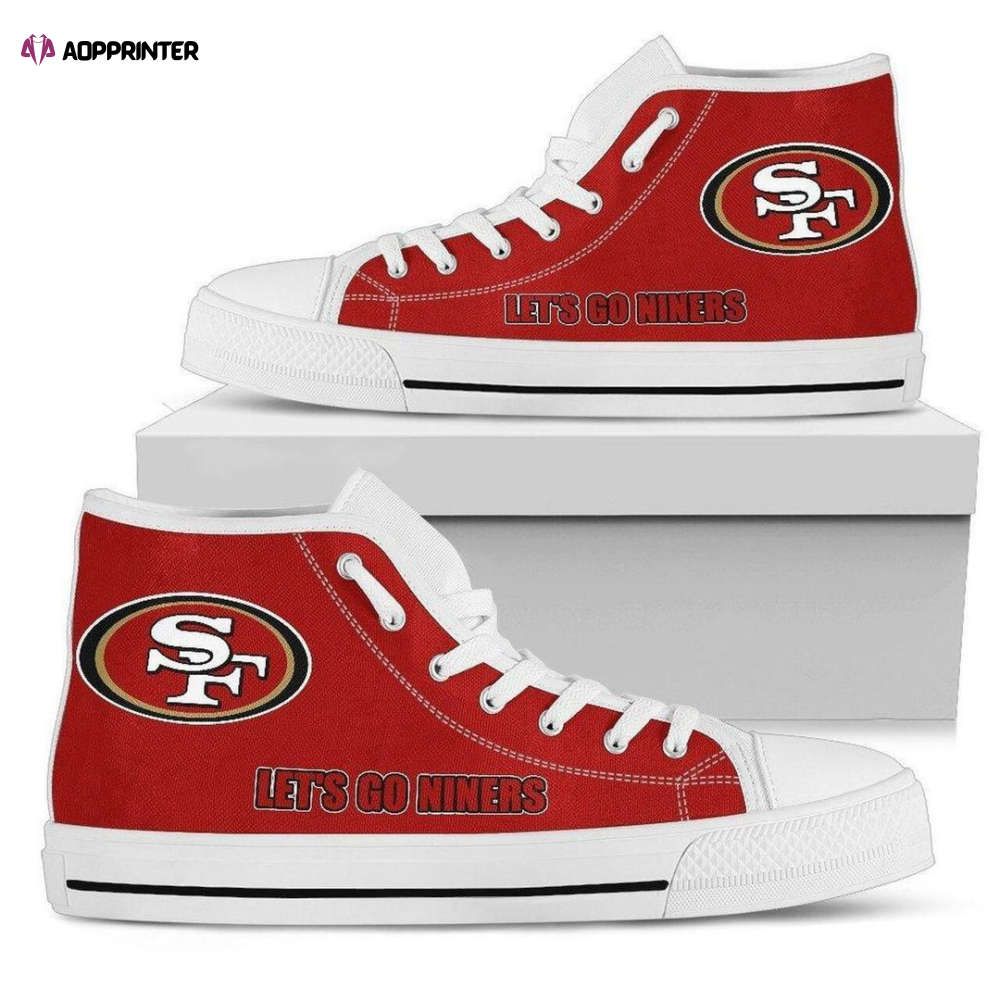 San Francisco 49Ers NFL Let’S Go Niners Custom Canvas High Top Shoes San Francisco 49Ers NFL Let’S Go Niners Custom Canvas High Top Shoes