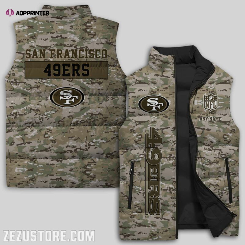 San Francisco 49ers NFL Sleeveless Puffer Jacket Custom For Fans Gifts San Francisco 49ers NFL Sleeveless Puffer Jacket Custom For Fans Gifts