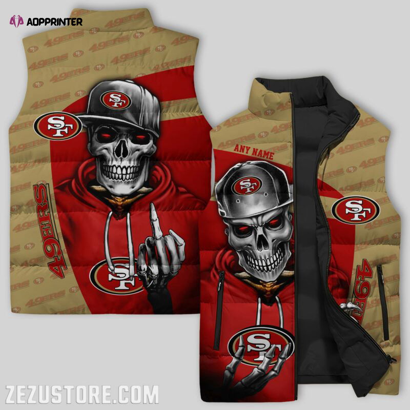 San Francisco 49ers NFL Sleeveless Puffer Jacket Custom For Fans Gifts San Francisco 49ers NFL Sleeveless Puffer Jacket Custom For Fans Gifts