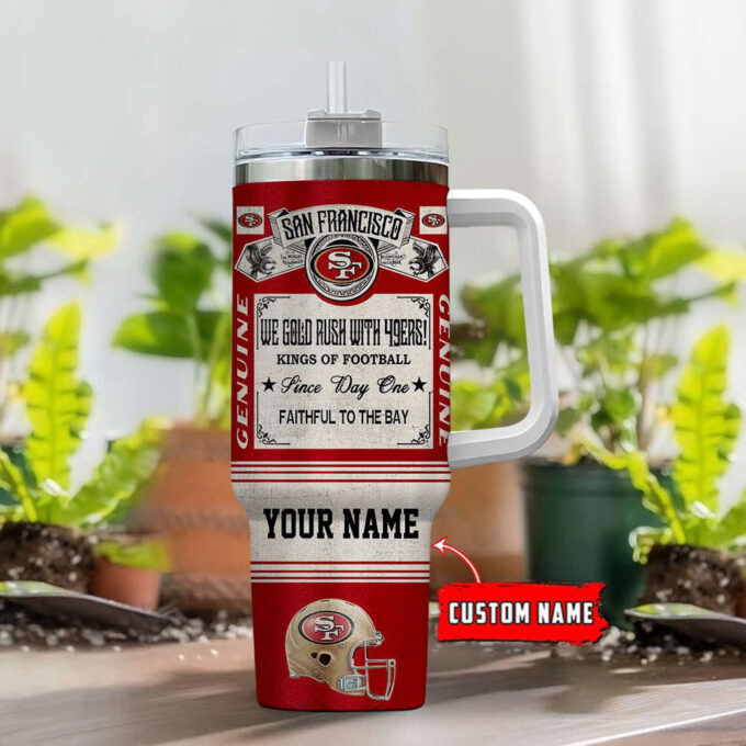 San Francisco 49ers NFL Vintage King Of Football Custom Name 40oz Stanley Tumbler Gift for Fans