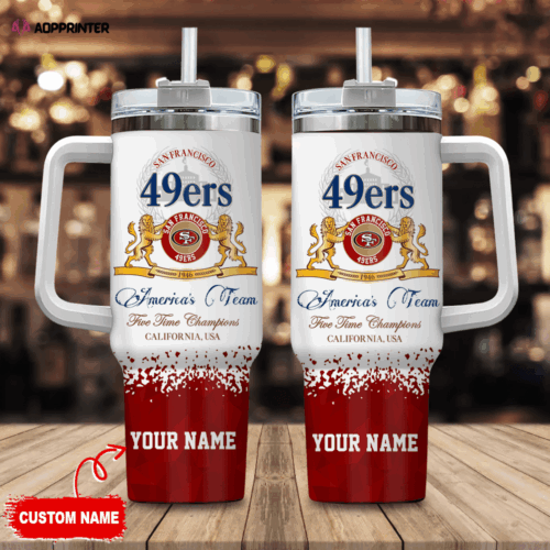 San Francisco 49ers Personalized NFL Champions Modelo 40oz Stanley Tumbler Gift for Fans