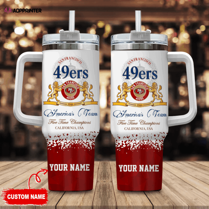San Francisco 49ers Personalized NFL Champions Modelo 40oz Stanley Tumbler Gift for Fans