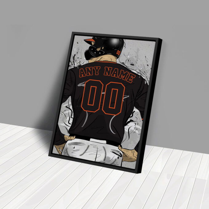 San Francisco Giants Jersey MLB Personalized Jersey Custom Name and Number Canvas Wall Art Home Decor Framed Poster Man Cave Gift