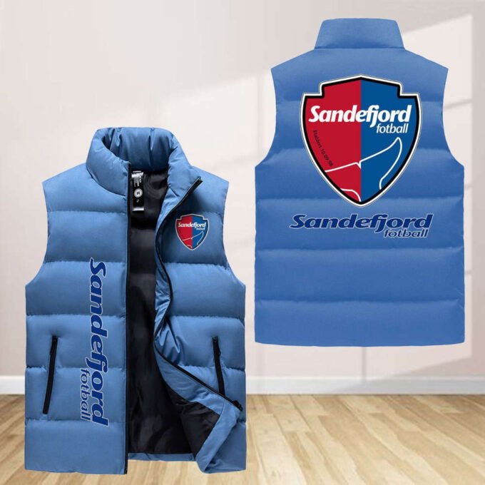 Sandefjord Fotball Sleeveless Puffer Jacket Custom For Fans Gifts