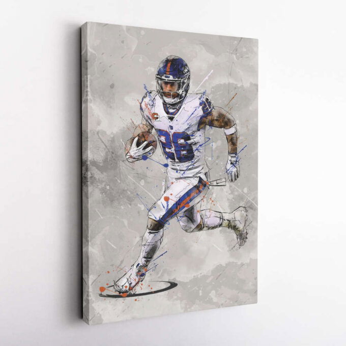 Saquon Barkley Poster New York Giants NFL Canvas Wall Art Home Decor Framed Poster Man Cave Gift