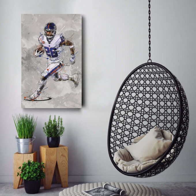 Saquon Barkley Poster New York Giants NFL Canvas Wall Art Home Decor Framed Poster Man Cave Gift