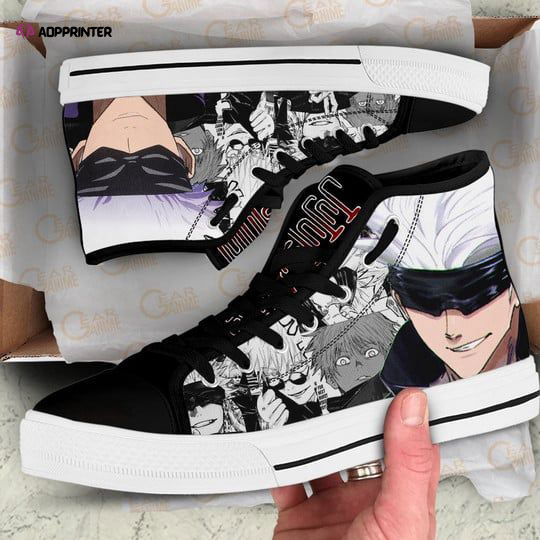 Satoru Gojo Custom Canvas High Top Shoes For Fans Jujutsu Kaisen Anime Satoru Gojo Custom Canvas High Top Shoes For Fans Jujutsu Kaisen Anime