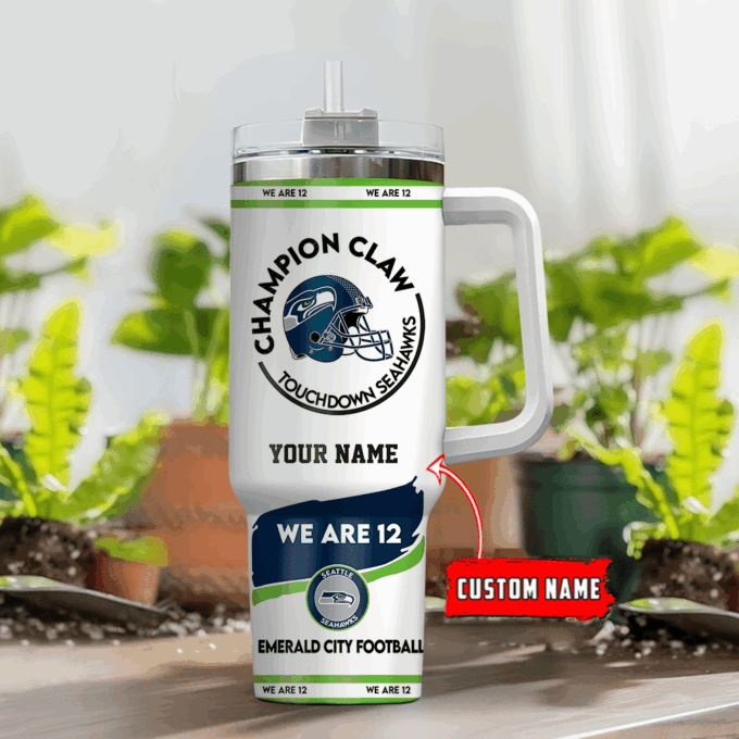 Seattle Seahawks Champion Claw NFL Personalized Stanley Tumbler 40Oz Gift for Fans