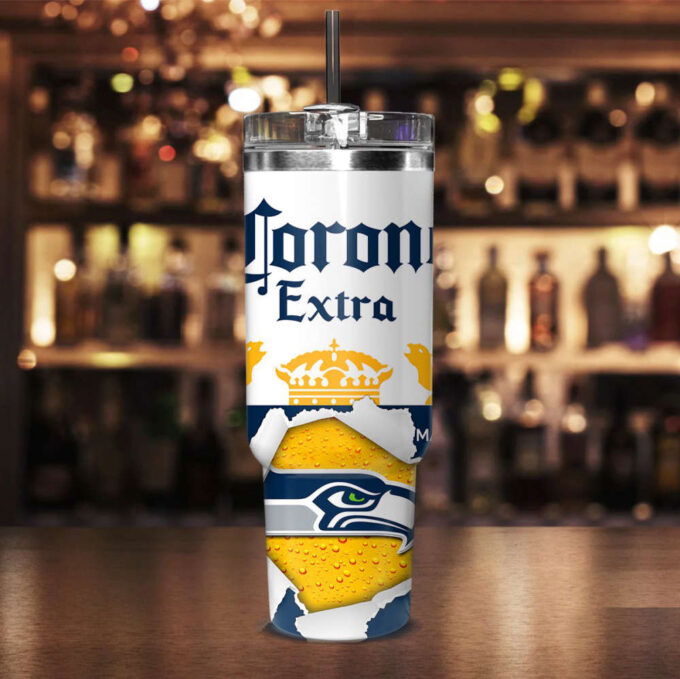 Seattle Seahawks NFL Corona Extra Personalized Stanley Tumbler 40Oz Gift for Fans