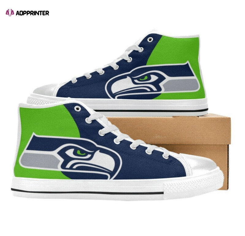 Seattle Seahawks NFL Custom Canvas High Top Shoes Seattle Seahawks NFL Custom Canvas High Top Shoes