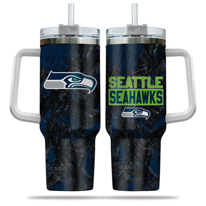 Seattle Seahawks NFL Hunting Personalized Stanley Tumbler 40oz Gift for Fans