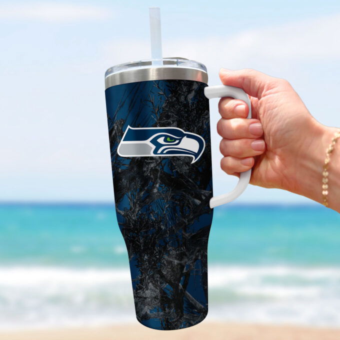 Seattle Seahawks NFL Hunting Personalized Stanley Tumbler 40oz Gift for Fans