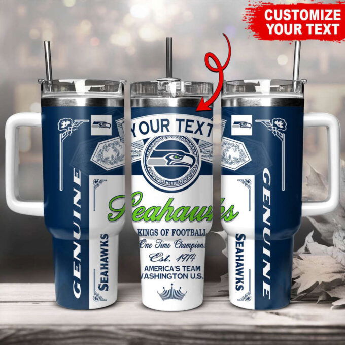 Seattle Seahawks NFL Kings Of Football Custom Your Text Stanley Tumbler 40Oz Gift for Fans