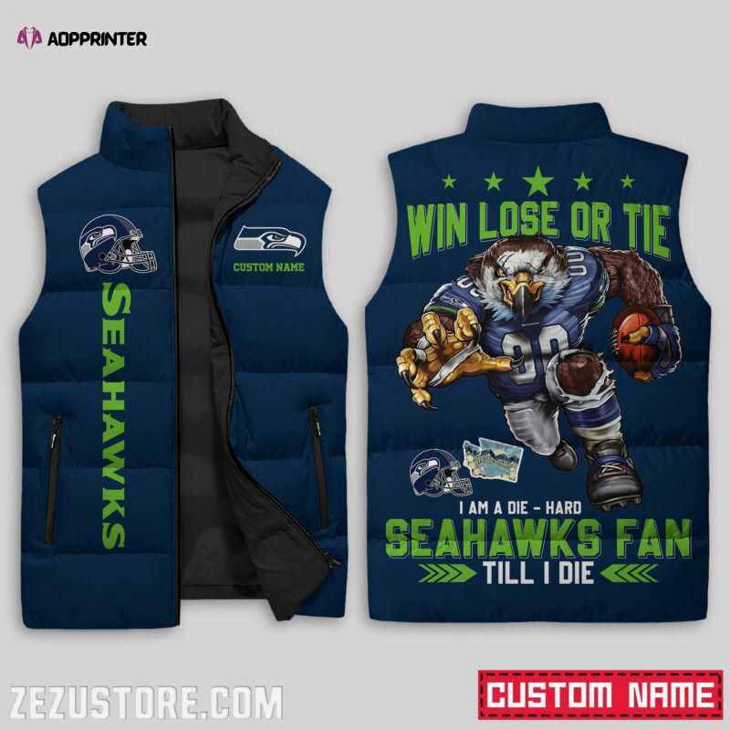 Seattle Seahawks NFL Sleeveless Puffer Jacket Custom For Fans Gifts Seattle Seahawks NFL Sleeveless Puffer Jacket Custom For Fans Gifts