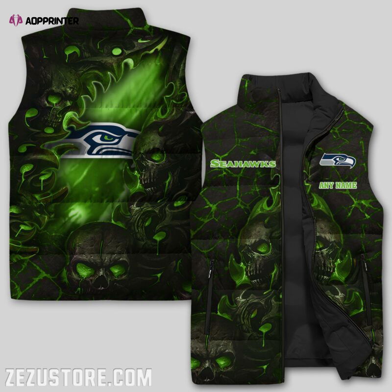 Seattle Seahawks NFL Sleeveless Puffer Jacket Custom For Fans Gifts Seattle Seahawks NFL Sleeveless Puffer Jacket Custom For Fans Gifts