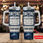 Seattle Seahawks NFL Vintage King Of Football Custom Name 40oz Stanley Tumbler Gift for Fans