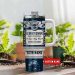 Seattle Seahawks NFL Vintage King Of Football Custom Name 40oz Stanley Tumbler Gift for Fans