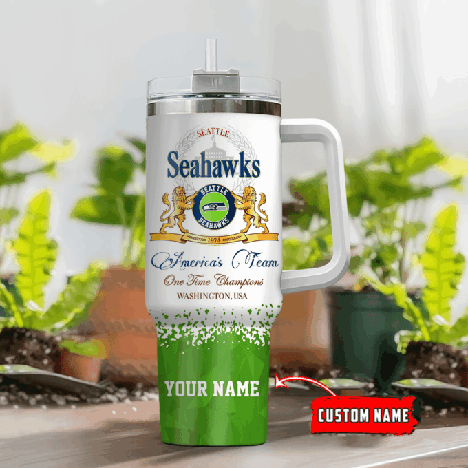 Seattle Seahawks Personalized NFL Champions Modelo 40oz Stanley Tumbler Gift for Fans