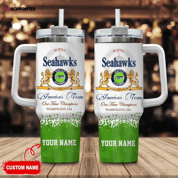 Seattle Seahawks Personalized NFL Champions Modelo 40oz Stanley Tumbler Gift for Fans
