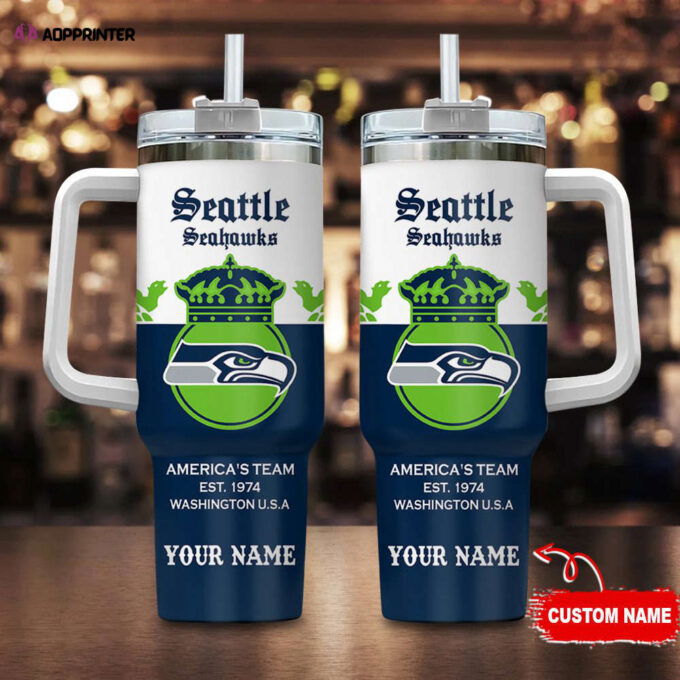 Seattle Seahawks Personalized NFL Corona Extra 40oz Stanley Tumbler Gift for Fans
