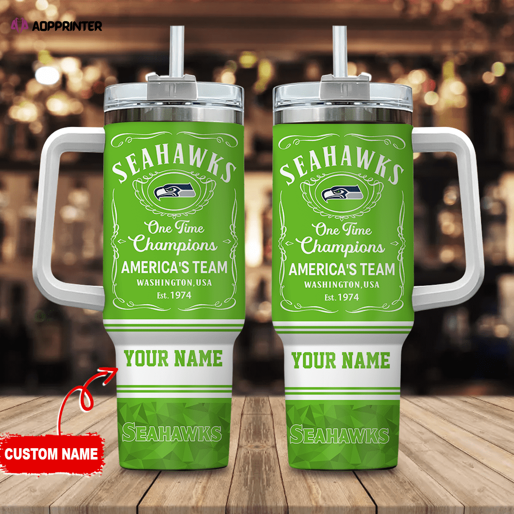 Seattle Seahawks Personalized NFL Jack Daniel’s 40oz Stanley Tumbler Gift for Fans Seattle Seahawks Personalized NFL Jack Daniel’s 40oz Stanley Tumbler Gift for Fans