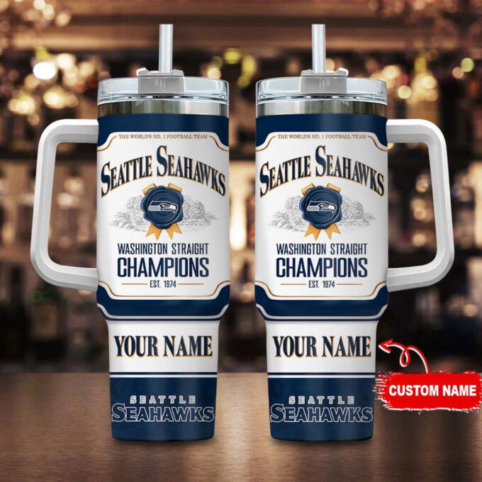 Seattle Seahawks Personalized The World’s No 1 Football Team NFL Jim Beam 40oz Stanley Tumbler Gift for Fans