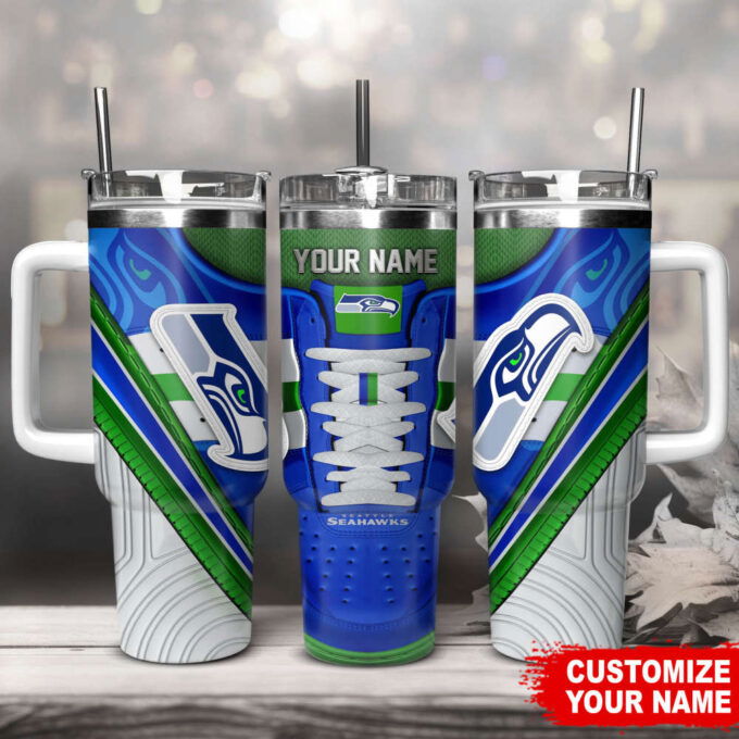 Seattle Seahawks Sneaker NFL Personalized Stanley Tumbler 40Oz Gift for Fans