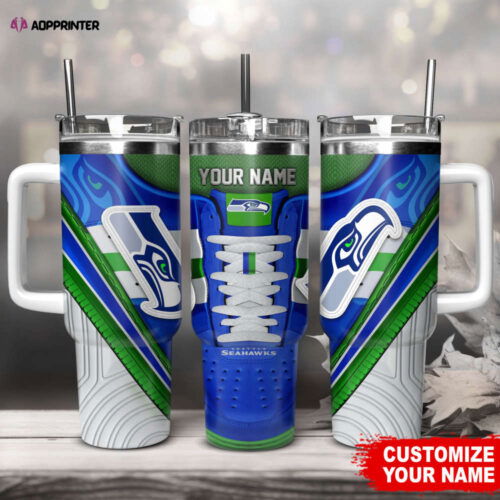 Cart 7 Seattle Seahawks Sneaker NFL Personalized Stanley Tumbler 40Oz Gift for Fans