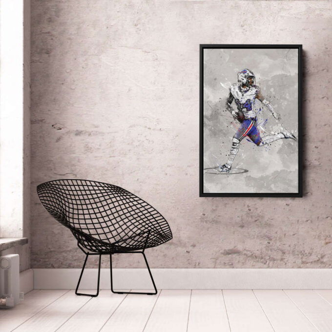 Stefon Diggs Poster Buffalo Bills NFL Canvas Wall Art Home Decor Framed Poster Man Cave Gift