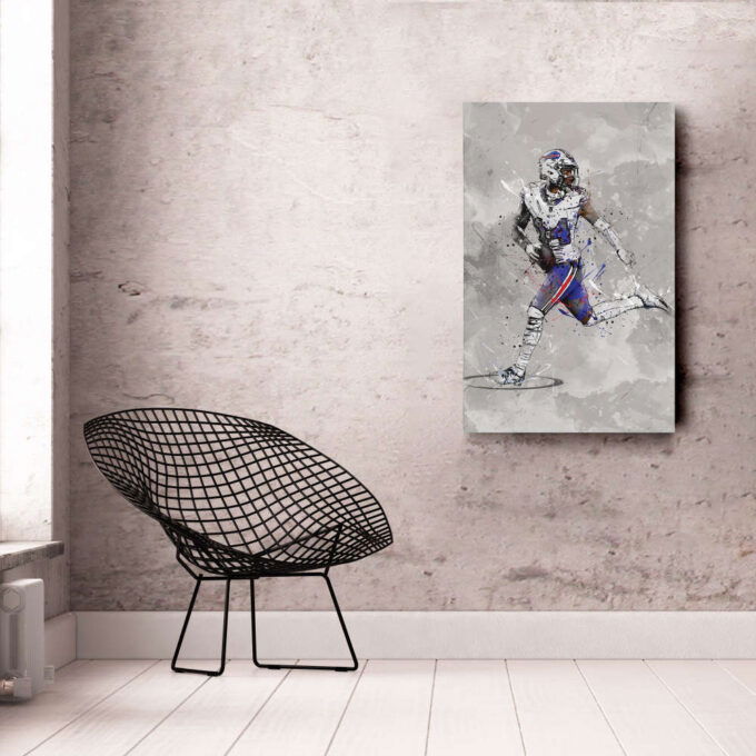 Stefon Diggs Poster Buffalo Bills NFL Canvas Wall Art Home Decor Framed Poster Man Cave Gift