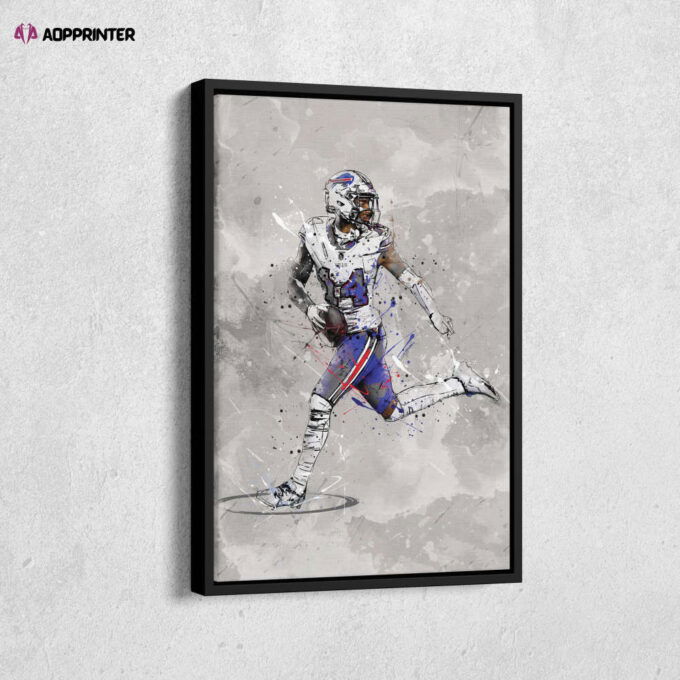Stefon Diggs Poster Buffalo Bills NFL Canvas Wall Art Home Decor Framed Poster Man Cave Gift