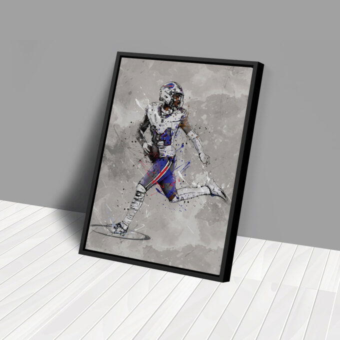 Stefon Diggs Poster Buffalo Bills NFL Canvas Wall Art Home Decor Framed Poster Man Cave Gift