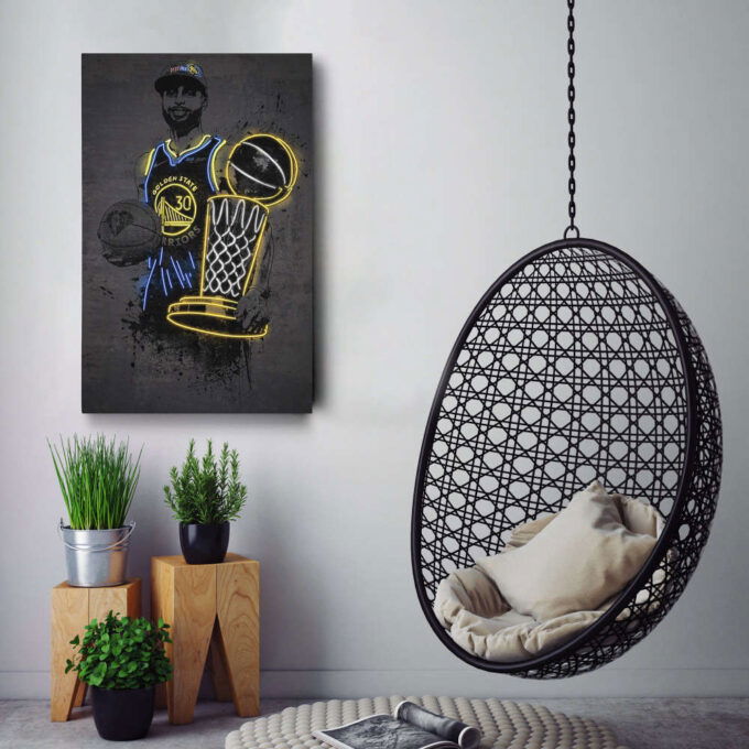 Stephen Curry Neon NBA Champion Poster MVP Golden State Warriors
