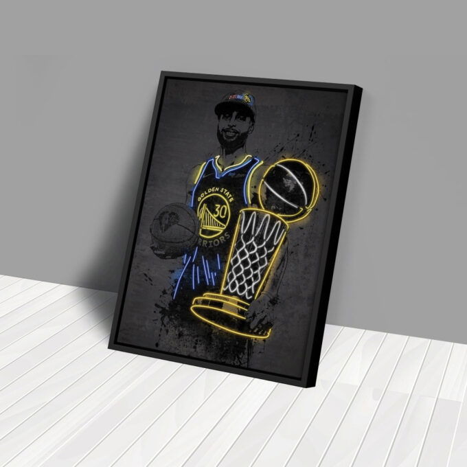 Stephen Curry Neon NBA Champion Poster MVP Golden State Warriors