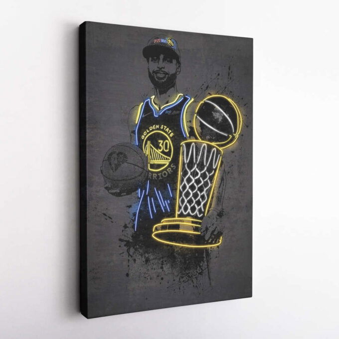 Stephen Curry Neon NBA Champion Poster MVP Golden State Warriors